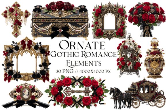 Download Ornate Gothic Romance Elements Clipart - Art Collection