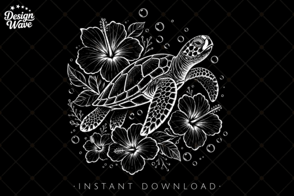 Download Sea Turtle Line Art Tropical Summer PNG - Art Collection
