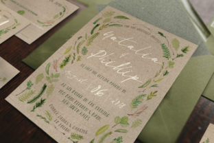 Download Watercolor Foliage Wedding Invitation Suite - Watercolor Collection