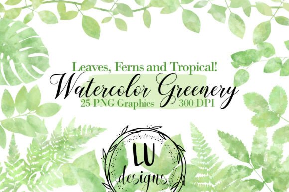 Download Watercolor Greenery, Green Foliage PNG - Watercolor Collection